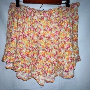 EUC Wild Fable High Waisted Pretty Flower Print Shorts Size L